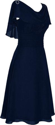 Generic Womens Sexy Off Shoulder Dress Chiffon Wedding Guest Dresses Short Sleeve Loose A Line Dress Solid Colour Swing Dress Summer Dresses for Women UK Eleg