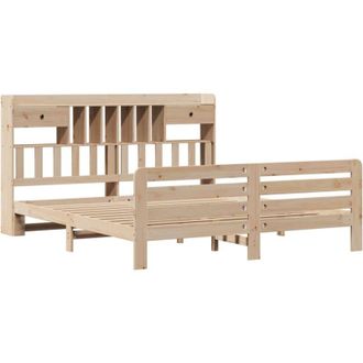 vidaXL Cama Con Estanter&iacute;a Sin Colch&oacute;n Madera Maciza De Pino 180x200cm Vidaxl