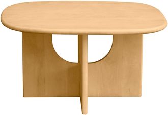 Miliboo Mesa De Centro De Dise&ntilde;o En Madera Clara De Mango Maciza L80 Cm Massari