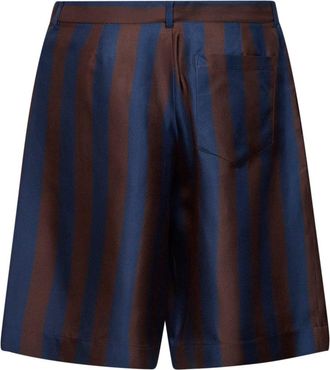 Fendi Mens Bermuda Shorts Pequin Silk Multicolour Polyester