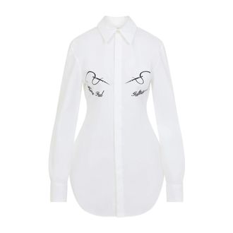 Jean Paul Gaultier Shirts, female, White, Size: 2XS Needles Flock Shirt