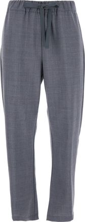 Semicouture buddy Grey Cropped Pants With Drawstring Waist In Cotton Woman