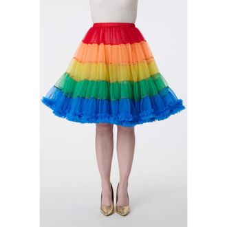 Unique Vintage Stripe Ruffled Petticoat Crinoline in Rainbow at Nordstrom
