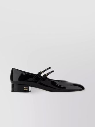 Miu Miu leather block heel pumps with double strap