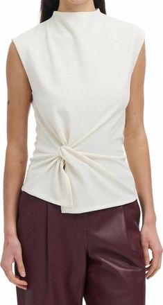 Tanya Taylor Robin Mock Neck Top In Cream