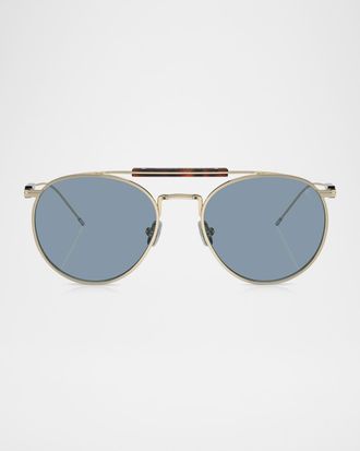Brunello Cucinelli Men & apos;s BC2004ST Round Sunglasses