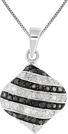 Vir Jewels 0.90 cttw Black and White Diamond Pendant.925 Sterling Silver And 18 Inch Chain