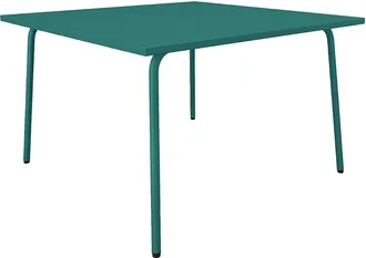 Vente-Unique Mesa de jard&iacute;n cuadrada de 120 cm de metal - Azul oscuro - MIRMANDE de MYLIA