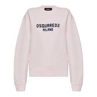 Dsquared2 Sweatshirt met logo - Dames - Sweatshirts - Roze - XS - Katoen - Hoodies & sweatvesten