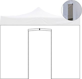 Evergreen Cubierta Lateral Para Cenador Con Puerta Blanco Impermeable Para Cenador Con Cierre 450x200 Cm