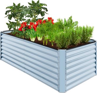 Best Choice Products 6x3x2ft Outdoor Metal Raised Garden Bed, Planter Box for Vegetables, Flowers, Herbs