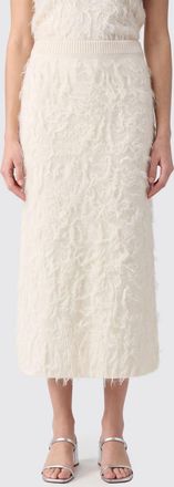 Fabiana Filippi Gonna midi a tubino in maglia di lana e alpaca a vita alta