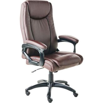 Beliani Beliani - Office Executive Chair Seat Adjustment Tilt Thick Padding Faux Leather Dark Brown Graceful