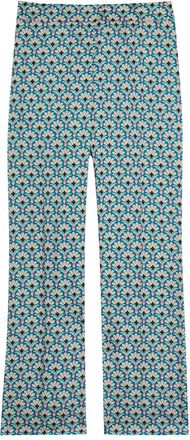 Etro Patterned Satin Straight-leg Trousers - Blue - 42 (UK10 / S)