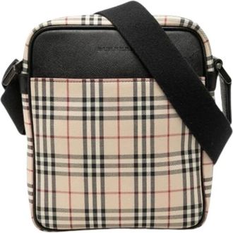 Burberry Vintage, unisex, Beige, ONE Size, Leer, Pre-owned Canvas Crossbody Bag