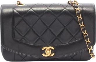 Chanel Pre-owned Matelasse Diana Flap Lambskin Shoulder Bag - - Pre-owned - Donna - Nero - ONE SIZE