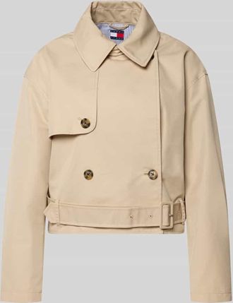 Tommy Jeans Relaxed Fit Trenchcoat aus Baumwoll-Mix in Beige, Gr&ouml;&szlig;e XL