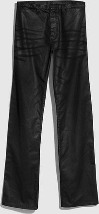 Gucci Coated Cotton Twill Denim Pants With Web, Size 32, Black