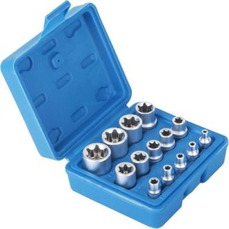OEM Juego De Brocas Torx Hembra E Star - Acero Al Carbono - Para Trinquete Manual O Palanca De Interruptor - 14 Piezas E4 A E24