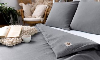OEM Ropa De Cama De Algod&oacute;n Muslin Gris Oscuro (160x200-1.70x80-2)