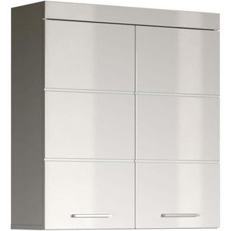 Trendteam Mueble Alto De Ba&ntilde;o Amanda - 2 Puertas - Ancho 73 X Profundidad 23 X Alto 77 Cm - Blanco - Trendteam