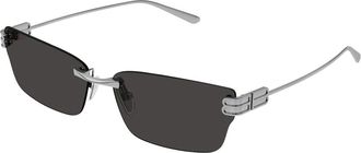 Balenciaga Sunglasses, female, Gray, Size: 63 MM Rectangle Sunglasses