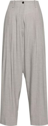 Quira pleat-detail wide-leg trousers - women - Linen/Flax/Cotton/Viscose - 42 - Grey