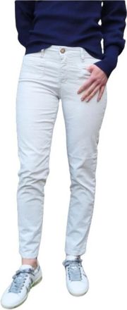 Islow Clara Gestreepte Broek - Dames - Slim Fit Broeken - Wit - W30 - Katoen - Broeken