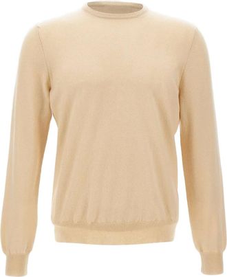 Gran Sasso Geribbelde trui met ronde hals - Beige