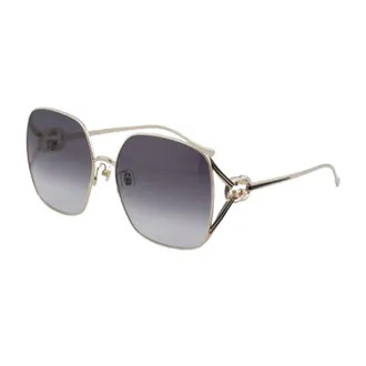 Gucci Square Full Rim Gold Frame Sunglasses - Gold