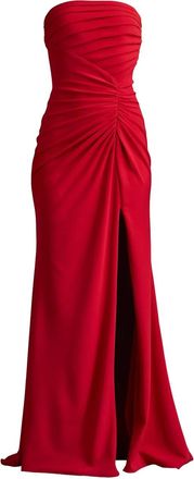 Tadashi Shoji Abito lungo plissettato - Rosso