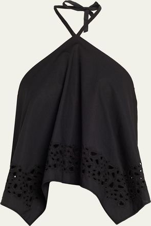A.L.C. Aleia Cotton Eyelet Halter Top