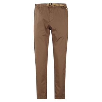 White Sand Bruine katoenen broek met zakken - Heren - Slim Fit Broeken - Bruin - S - Katoen - Broeken
