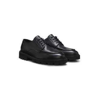 BOSS Leather Derby shoes with a constructed lug sole