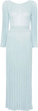 Antonino Valenti Dames, Jurken, Blauw, Maat: XS Leer