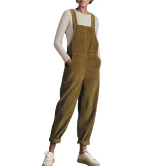 Generic Womens Fashion Corduroy Overalls Jumpsuit Pants Retro Casual Loose Sleeveless Bib Overalls Dungarees Straight Leg with Pockets