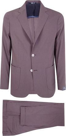Barba Easy Single-Breasted Suit - Heren - Business pakken - Bruin - L - Wol - Kostuums