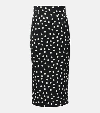 Dolce & Gabbana Capri polka-dot charmeuse pencil skirt