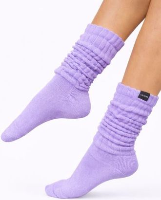 Lechery Gender Inclusive Scrunch Crew Socks in Lilac at Nordstrom