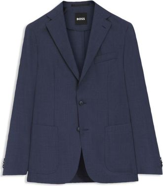 BOSS Slim-fit jacket in washable virgin wool