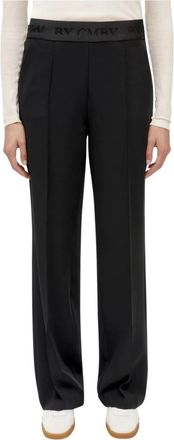 Cambio Wijde broek met elastische taille - Dames - Wijde Broeken - Zwart - M - Polyester - Broeken