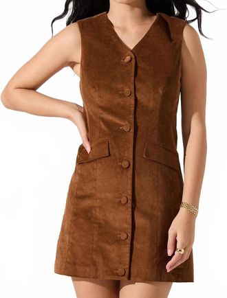 Astr Gisselle Corduroy Dress In Camel