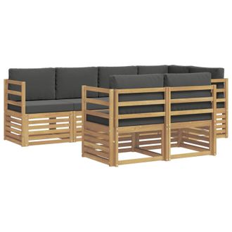vidaXL Conjunto De Sof&aacute;s De Exterior 7 Pcs Blanco Y Antracita Vidaxl