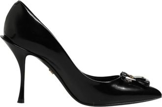 Dolce & Gabbana Schoenen, Dames, Zwart, 36 EU, Leer, Verfraaide Pumps met Tasdetail