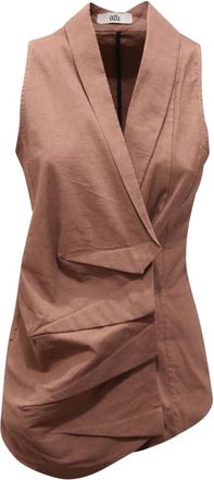 Ixos Jassen, Dames, Bruin, M, Linnen, Linnen Blend Vest Made in Italy