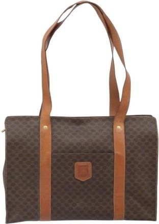Celine Pre-owned Tote Bags, female, Brown, Size: ONE SIZE Pre-owned Macadam Canvas Tote Bag