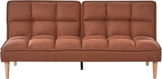 Beliani Sof&aacute; cama 3 plazas Tela Marr&oacute;n dorado