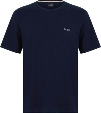 HUGO BOSS Heren T-shirt met ronde hals en korte mouwen in mix-and-match-stijl (Marine)