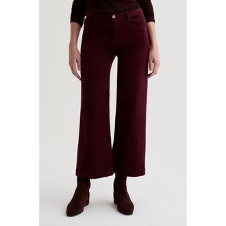 AG - Adriano Goldschmied Saige Mid Rise Ankle Wide Leg Corduroy Pants in Winery at Nordstrom Rack, Size 33