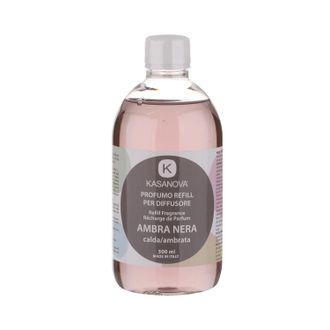 KASANOVA Ricarica Ambra Nera da 500 ml, per diffusore per ambienti Design Luca Trazzi